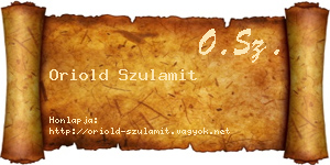 Oriold Szulamit névjegykártya